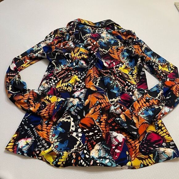 BCBG Maxazria Butterfly Button Up Shirt Size Medium - Picture 10 of 11